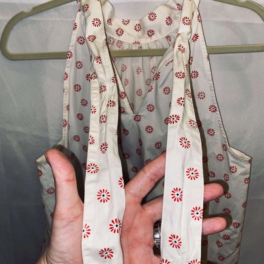 J by J CREW Women’s Floral Halter Tank 100% Cotton Blouse Top Women’s sz 8 - Picture 5 of 11